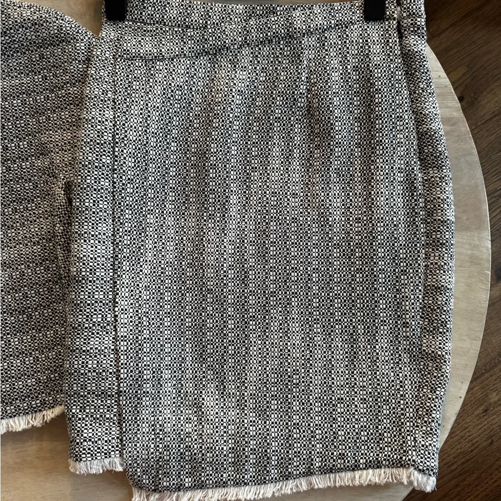 Brooks Brothers Black and White Tweed Skirt Set top 6 skirt 4 - Picture 5 of 6